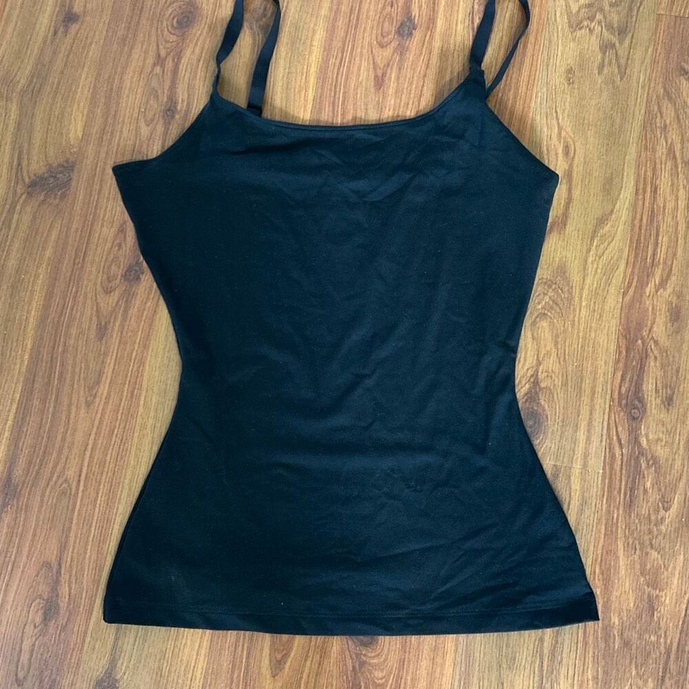 SPANX black tank top adjustable straps Shape wear top size L